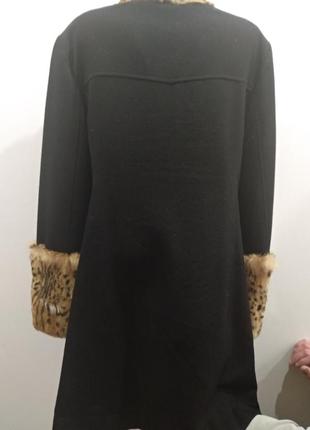 Стильное пальто с леопардовыми вставками/оригинал2 фото