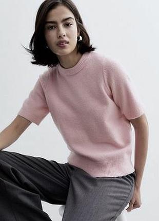 Дуже мʼякий светр вкорочений кроп з коротким рукавом тедді теплий зимовий reserved рукава буфи