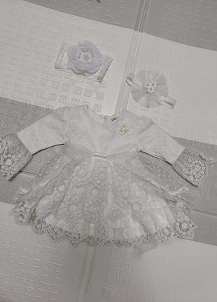 Праздничное платье 0-3 месяца (новое)