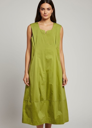 Плаття базове мідізелене з кишенями foil