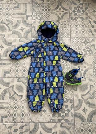 Комбінезон на флісі весна зелений 80-86