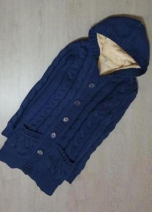 Продается вязаный женский кардиган, пальто с утеплителем leleka-textile