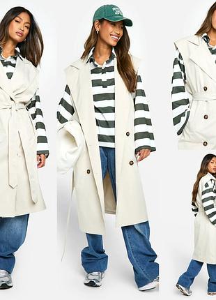 Тренч, жилетка boohoo