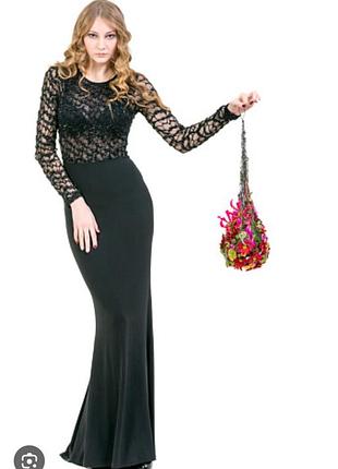 Длинное вечернее платье размер xs-s платье фасон рыбка коктейльное тематическое на хеллоуин halloween