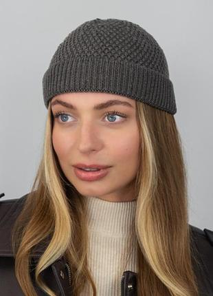 Шапка вязаная "ноко" мини-бини