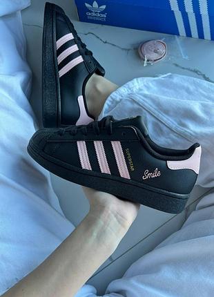 Кроссовки adidas superstar smile black pink