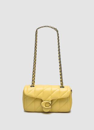 Сумка coach tabby shoulder bag 20 with quilting yellow