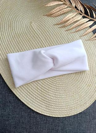 Белая велюровая повязка на голову осения повязка на голову