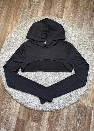 Черные рукава с разрезами для пальцев bershka