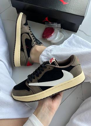 Кросівки jordan 1 low og sp travis scott brown mocha premium