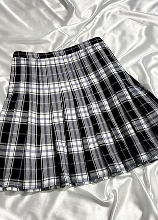 Тенісна спідниця школярка шкільна в клітинку l xl 40 42