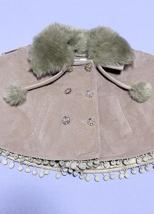 Дитяче пончо для дівчинки немовля 6-9 місяців 80 см пальто пелерина куртка демісезон