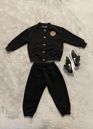 Костюм чорний, двійка трьохнитка на 9-12 міс, 80-86р штани кофта на кн
