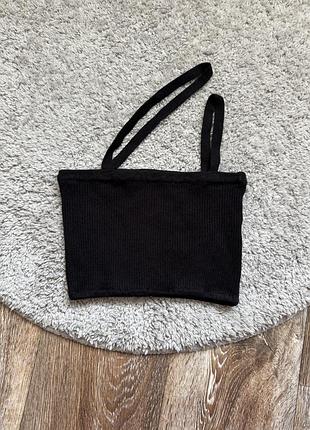 Черный базовый топ из вискозы boohoo