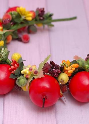 Обруч ободок з яблуками на свято осені