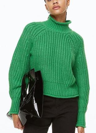 Свитер вязаный женский h&amp;m зеленый