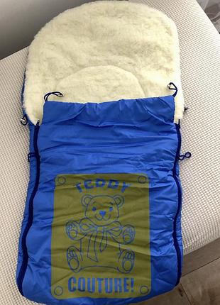 Конверт  дитячий в каляску на овчині новий