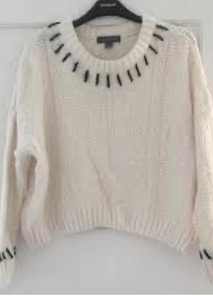 Кремовый теплый джемпер primark 🤍🖤💛