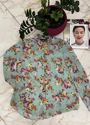 Жіноча стильна шифонова блуза з квітковим принтом