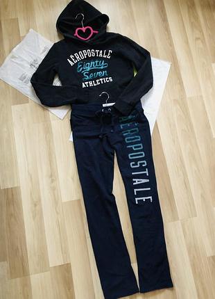 Aeropostale hoodie m/ sweatpants s navy blue🖤💙 fleece 🇺🇸