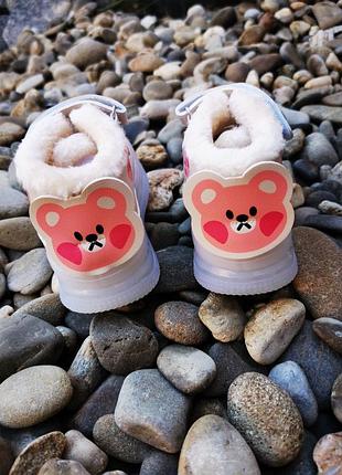 Кроссовки утепленные, ботинки с мишкой 14.7см