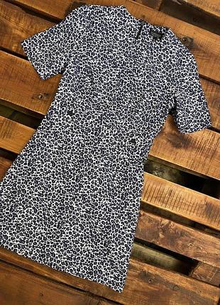 Женское платье-миди с принтом topshop (топшоп срр идеал оригинал сине-белое)