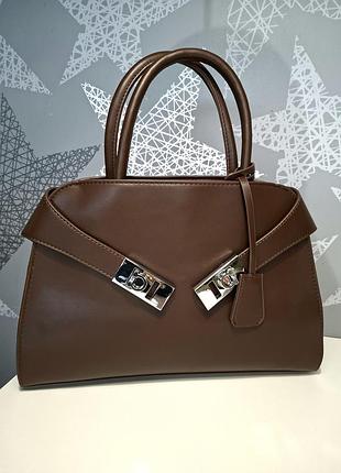 ⚜ сумка тоут "х'юг", шоколад, коричневий, сумка міська ⚜