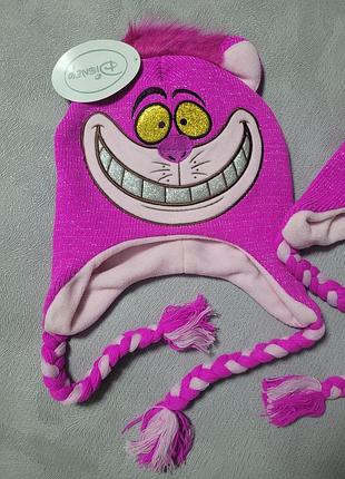Шапка для девочки "кот из алисы в стране чудес" розовая