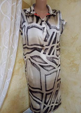 Дизайнерское платье 94% шелк roberta scarpa m-l
красивое принт и элегантное платье
