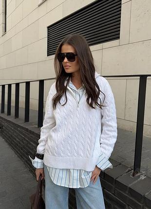 Свитер холст на молнии