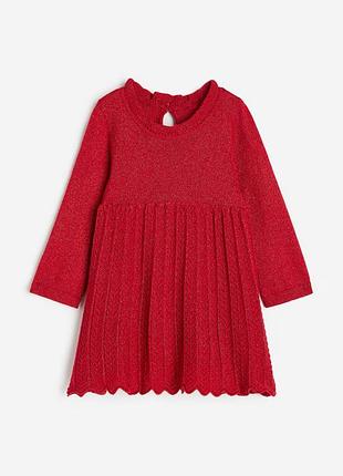 H&m блистяча сукня для дівчинки червона 92см(1-2р)
