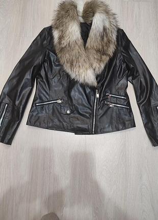 Косуха женская с экокожей с искусственным мехом,38-40,на подкладе