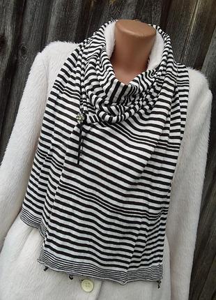 Полосатый шарф хлопок классика бохо авангард капсула унисекс кэжуал