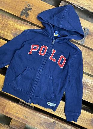 Дитяча кофта (худі, толстовка) з нашивками polo ralph lauren (поло ральф лорен 6 років 116 см ідеал оригінал різнобарвна)