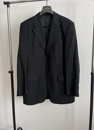 Вінтажний чоловічий чорний піджак hugo boss класичний