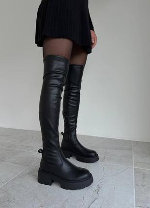 Премиальные высокие ботфорты демисезон