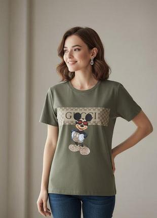Футболка женская принт микки маус