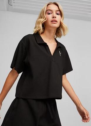 Puma поло черная футболка кофта новая с биркой женская размер м