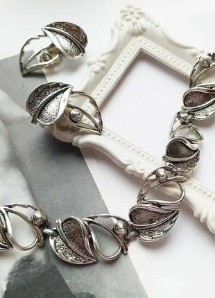 Комплект sarah coventry клипсы и браслет, винтаж