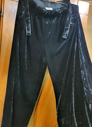 Брюки бархатные стреч ткань большой размер палацио