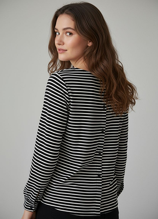 Лонгслив свободный в полоску вискоза tom teilor