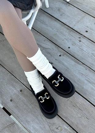 Замшевые зимние лоферы, автоледи, мини угги в 4-х цветах ❄️ 22136