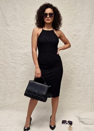 Ажурное черное платье