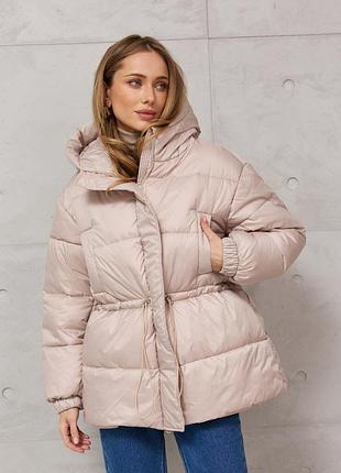 Ідеальний пуховик на куліскі з преміальної тканини до -20