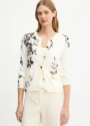 Замечательный новый с синими цветами хлопковый кардиган/кофточка.