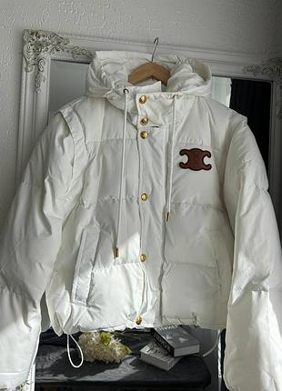 Куртка - жилетка 2 в 1 белая молочная люкс качества