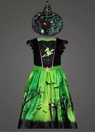 Карнавальный маскарадный костюм платье ведьма волшебница с шляпой halloween хэллоуин новогодний f&f 2-3 года