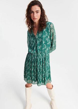 Сукня reserved жіноча зелена коротка легка в квітковий принт
