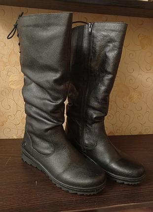 Женские зимние сапоги кожа
