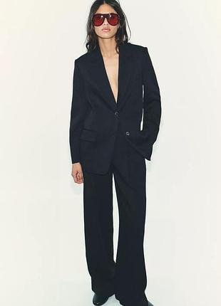 Прямий блейзер жіночий синій zara new